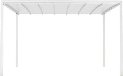 Immagine prodotto di Milani Home - pergola bioclimatica retrattile motorizzata con LED, 3 x 4 m, in alluminio e PVC, bianco