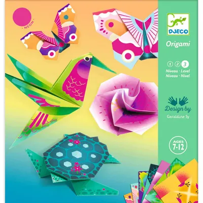 Produktbild von Kreatives Origami-Spiel: Exotische Tiere und Blumen, Djeco