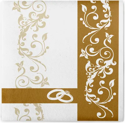 Produktbild von Sovie HORECA Serviette Hochzeit in Gold aus Linclass® Airlaid 40 x 40 cm, 50 Stück
