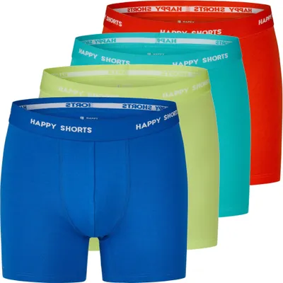 Produktbild von 4er Pack Happy Shorts Jersey Boxershorts Pants Boxer Neon Grün Blau Lime Orange