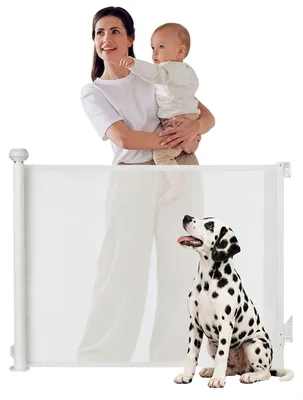 Produktbild von Treppenschutzgitter Absperrgitter Kindergitter - Ausziehbar bis 140 cm - Ohne Schwelle - Weiß - Für Tür und Treppe