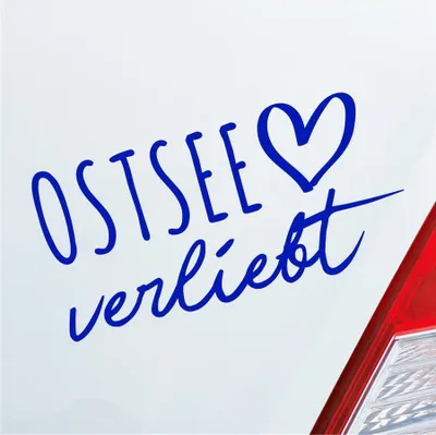 Produktbild von Auto Aufkleber Ostsee verliebt Herz See Osten East Liebe Car 19x10 cm Dunkelblau Sticker Heckscheibenaufkleber