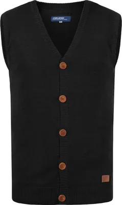 Produktbild von BLEND BHLennardo Herren Pullunder Strickweste Feinstrick Weste mit V-Ausschnitt Holz-Knopfleiste ärmellos Baumwollmischung Regular fit
