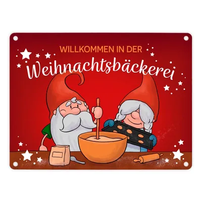 Produktbild von Willkommen in der Weihnachtsbäckerei Metallschild in 15x20 cm