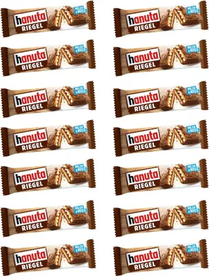 Produktbild von Hanuta Riegel Waffel Riegel mit Haselnussmagermilchcreme 34g 14er Pack