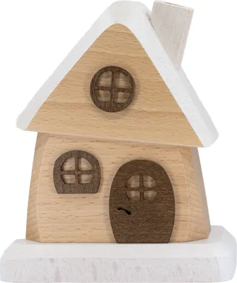 Produktbild von Holzwaren Egermann großes Räucherhaus - erzgebirgische Räucherdeko aus Holz - 15cm - 917 natur
