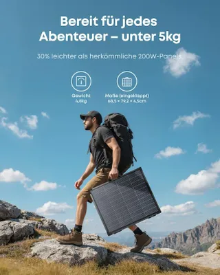 Produktbild von Anker SOLIX PS200 (Gen 2) tragbares Solarpanel