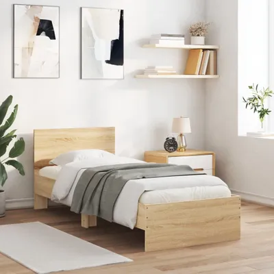 Produktbild von "im Sonderangebot"Bettgestell - CLORIS - Einzelbett - ohne Matratze mit Kopfteil Sonoma-Eiche 75x190 cm - Einfache Montage -  - DEMöbel8262746