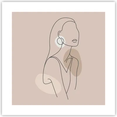 Produktbild von Poster - Poster ohne Rahmen - Stück Linie Frau - 40x40 cm - Wand Bild - Wanddeko - Wandbilder - Kunstposter - Wandposter - Bilder - Kunstdruck - Wanddekoration - Wandbild - P2XAC40x40-4766