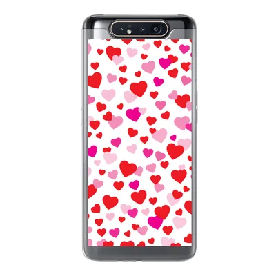Produktbild von MuchoWow® Handyhülle Schutzhülle Hülle für Samsung Galaxy A80 Eine Illustration mit bunten Herzen Silikon Softcase Handy Hülle - Schutzdeckel
