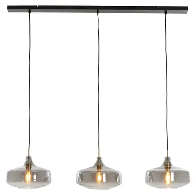 Obrázok produktu pre Light & Living - závesná lampa - Solna - čierna - sklo - veľká jedálenská lampa - E27 - 2980012