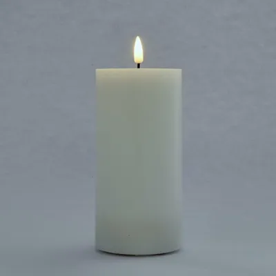 Obrázok produktu pre LED sviečka, vosková, 7,5 x 10 cm, biela
