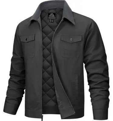 Produktbild von Herren Bomberjacke Trucker Übergangsjacke aus Cord mit dunkelgrauem Schalkragen L
