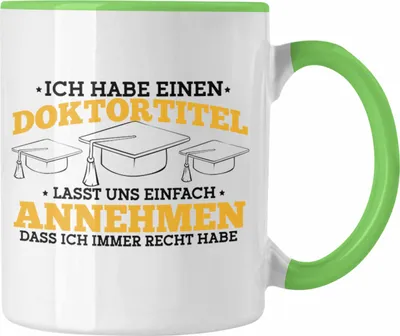 Produktbild von Trendation - Lustige Tasse für Doktortitel - Prüfung bestanden Geschenkidee zum Feiern des Erfolgs (Grün)
