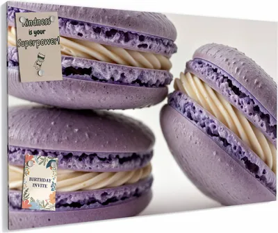 Produktbild von Magnettafel 90x60cm magnetisch & beschreibbar Metall-Board - Lila Macarons
