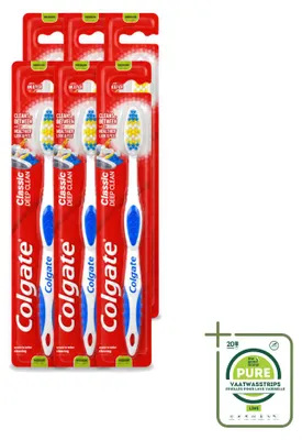 Zdjęcie produktu dla 6 sztuk szczoteczek do zębów Colgate Classic Deep Clean, średnia twardość - opakowanie zbiorcze