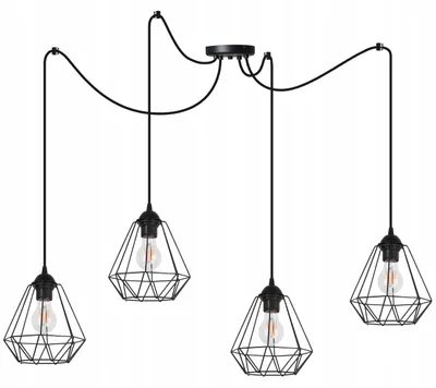 Produktbild von Spinnen Kronleuchter Loft E27 – Moderne Pendelleuchte Spinnenlampe Hängelampe Deckenleuchte Design