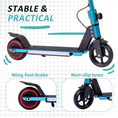Produktbild von Elektrischer Kinderroller - Zweirädriger E-Scooter - 150-W-Motor - 24 V - Unter 25 km/h - Reichweite 10–20 km - Faltbar - 16,5-cm-Reifen