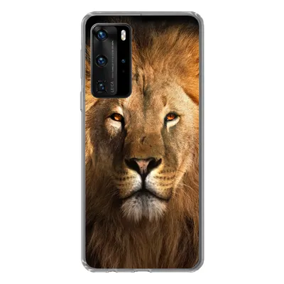 Produktbild von MuchoWow® Handyhülle Schutzhülle Hülle für Huawei P40 Pro Löwe - Tiere - Schwarz - Hell - Braun - Porträt Silikon Softcase Handy Hülle - Schutz