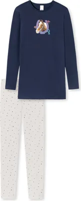 Produktbild von Schiesser Kleinkinder Mädchen Schlafanzug lang ST dunkelblau 152