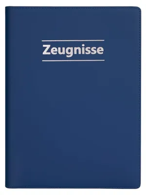 Produktbild von Zeugnismappe A4 mit 20 Klarsichthüllen, Kunstleder, Dunkelblau