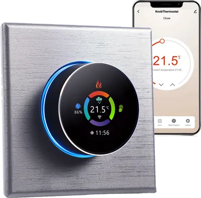 Obrázek produktu pro WiFi chytrý pokojový termostat elektrický termostat podlahového vytápění regulátor teploty APP Control hlasové ovládání topení kompatibilní s Alexa/Google Home pro domácnosti - silver16A