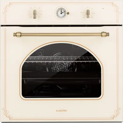 Produktbild von Klarstein Victoria, vstavaná elektrická rúra, 70 l, 50-250 °C, 9 funkcií, časovač, retro rúra, 10 políc, odnímateľné dvierka rúry pre ľahké čistenie, slonovinová