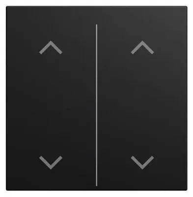 Produktbild von Busch-Jaeger Wippenabdeckung, LFAW/A.2.55.11-915, 2-fach, Symbol Auf/Ab, schwarz matt, 1 Stk.