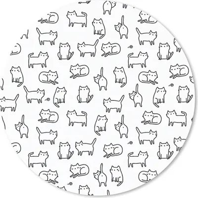 Produktbild von MuchoWow® Mauspad Mousepad Mädchen - Katze - Muster - Mädchen - Kinder - Kinder 40x40 cm - Mousepads - Maus Mat - Pad - Mausunterlage - Schreibtisch Accessoires