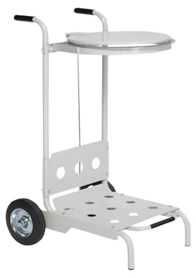 Produktbild von Mobiler Abfallsammler mit Fußpedal & Klemmring | 41cm Einwurföffnung | HxBxT 90x41x60cm | Verzinkter Stahl