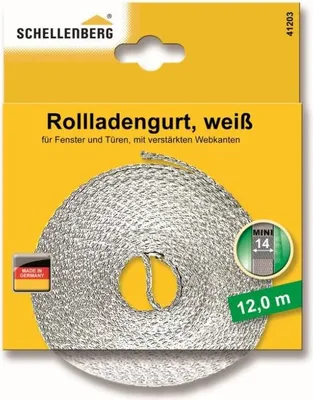 Produktbild von Schellenberg Rollladengurt weiß Breite 14 mm - Länge 12 m