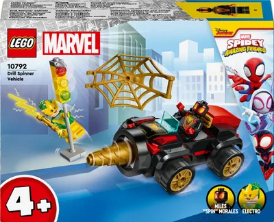 Produktbild von LEGO Marvel Spidey und seine Super-Freunde Spideys Bohrfahrzeug Spielzeug mit Spider-Mans Auto und 2 Figuren für Kinder ab 4 Jahren, basiert auf der TV-Serie, Geschenk für Jungs und Mädchen 10792