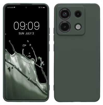 Produktbild von kwmobile Handyhülle für Xiaomi Redmi Note 13 Pro 5G / Poco X6 5G Hülle - weiches Handy Silikon Case - Schutzhülle Cover - Moosgrün