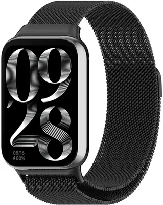 Produktbild von FFO2World Milanaise-Armband aus Edelstahl mit Magnetverschluss, kompatibel mit Xiaomi Smart Band 8 Pro/9 Pro & Redmi Watch 4/5, Schwarz