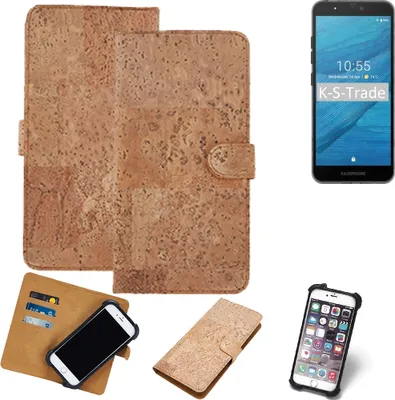 Produktbild von K-S-Trade Hülle kompatibel mit Fairphone Fairphone 3  Kork Handyhülle Cover  Schutzhülle TPU Case Bumper in Hellbraun, (1x)