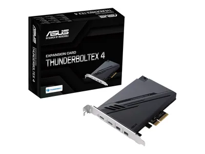 Produktbild von ASUS ThunderboltEX 4, PCIe, Mini DisplayPort, PCIe, Thunderbolt, USB 2.0, USB 3.2 Gen 2 (3.1 Gen 2), PCIe 3.0, Schwarz, PC, Intel Thunderbolt 4 JHL8540