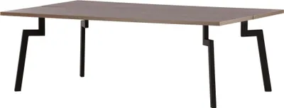 Produktbild von FURNLUX Coffee Table Bethan Walnut Und Black 70cm / Hauptfarbe: Braun / Abmessungen: 70 x 120 x 40 cm