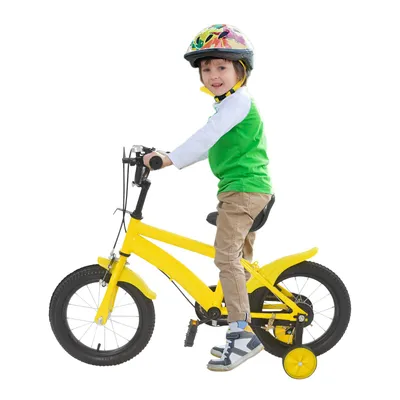 Produktbild von 14''Kinderfahrräder Jugendfahrrad Lernfahrrad für Kinder Gelb