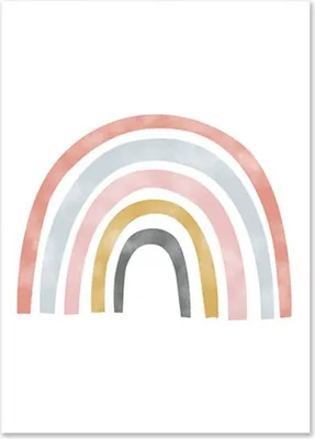 Produktbild von TPFLiving Kunstdruck LW-1036 (OHNE RAHMEN) Poster - Leinwand - Wandbild - Hochauflösender Giclée-Druck, langlebig und hochwertig - Sonne, Wolken, Herzen, Regenbogen für Kinderzimmer - Auch im 3er Set - Größe: 10x15cm