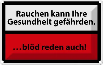Produktbild von vianmo Blechschild 12x18 cm Rauchen kann Gesundheit gef Spruch Zitat