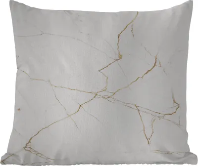 Produktbild von MuchoWow® Outdoor Kissen - Marmor - Gold - Weiß - Stein - 40x40 cm - Wetterfest - Lounge Kissen - Kopfkissen - Interieur - Polster mit Bild
