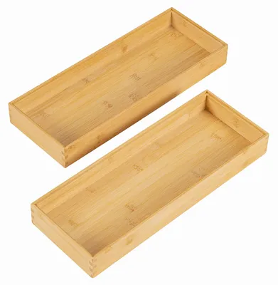 Bambus-Schubladen-Organizer, 2-teilig, für Schreibtisch & Home-Office