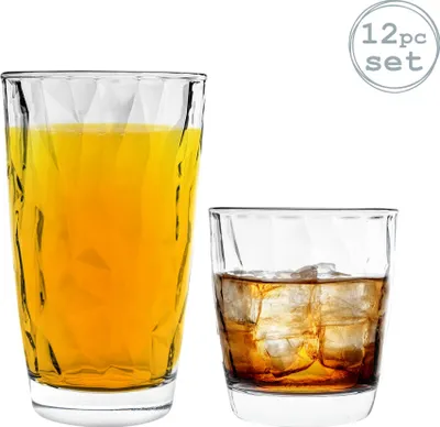 Produktbild von Bormioli Rocco Diamant-Wasser-Trinkgläser und Highball Cocktailgläser - 300ml, 470ml - 12er Set