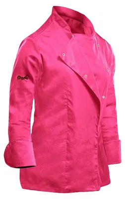 Produktbild von strongAnt Kochjacke Damen langarm Stretch mit Druckknöpfen Kochuniform - Pink. Größe: 4XL – Rosa