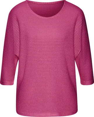 Produktbild von Vivance by Lascana 3/4-Arm-Shirt mit sommerlicher Waffelstruktur pink Größe 32/34