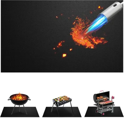 Produktbild von Faltbare Grillmatte 39 x 72 Zoll, feuerfeste Grillmatte, hitzebest?ndig bis 500 Grad
