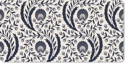 Produktbild von MuchoWow® Schreibtischunterlage Muster - Blume - Schwarz 80x40 cm - XXL Mauspad - Gaming Mauspad