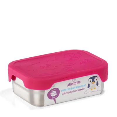 Produktbild von Affenzahn Edelstahl Brotdosen-Set pink Eule