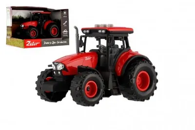 Obrázek produktu pro Traktor Zetor plast 9x14cm na setrvačník na bat. se světlem se zvukem v krabici 18x12x10,5cm