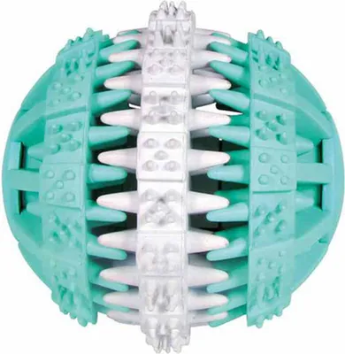 Produktbild von TRIXIE Denta Fun Ball, Hund, Kugellager, Türkis, Weiß, Gummi, Kauend, 7 cm